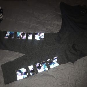 Pink Leggings with rainbow print on letters